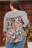 Printed Flounce Sleeve Blouse - Trendsi