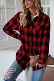 Plaid Button Up Dropped Shoulder Outerwear - Trendsi