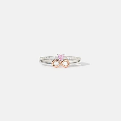 Heart Number 8 Zircon Double-Layered Ring - Trendsi