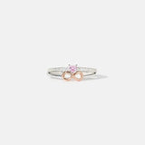 Heart Number 8 Zircon Double-Layered Ring - Trendsi