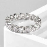 925 Sterling Silver Zircon Heart Ring - Trendsi - Flyclothing LLC