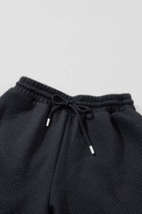 Ruffled Quarter Zip Top and Drawstring Pants Set - Trendsi - Flyclothing LLC