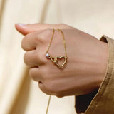 Heart Shape Zircon 18K Gold-Plated Necklace - Trendsi