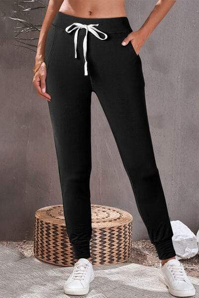Drawstring Joggers with Pockets - Trendsi - Flyclothing LLC