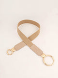 Double Ring Buckle Elastic PU Belt - Trendsi - Flyclothing LLC