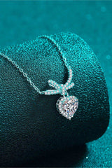 1 Carat Moissanite Heart Pendant Necklace - Trendsi - Flyclothing LLC