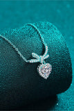1 Carat Moissanite Heart Pendant Necklace - Trendsi