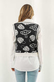 Printed Plunge Neck Sweater Vest - Trendsi - Flyclothing LLC