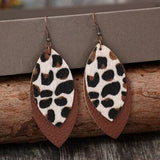 Leaf Shape Leather Dangle Earrings - Trendsi