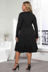 Long Sleeve Cutout Detail Dress - Trendsi - Flyclothing LLC