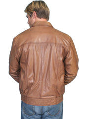 Scully Leather Cognac Soft Lamb Mens Jacket - Flyclothing LLC