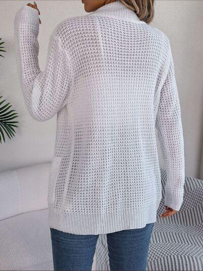 Open Front Long Sleeve Cardigan with Pockets - Trendsi