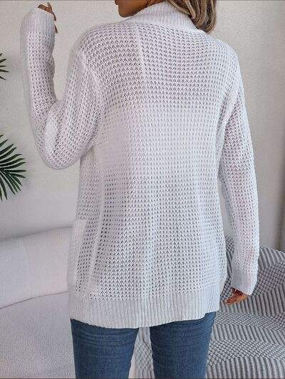 Open Front Long Sleeve Cardigan with Pockets - Trendsi - Flyclothing LLC