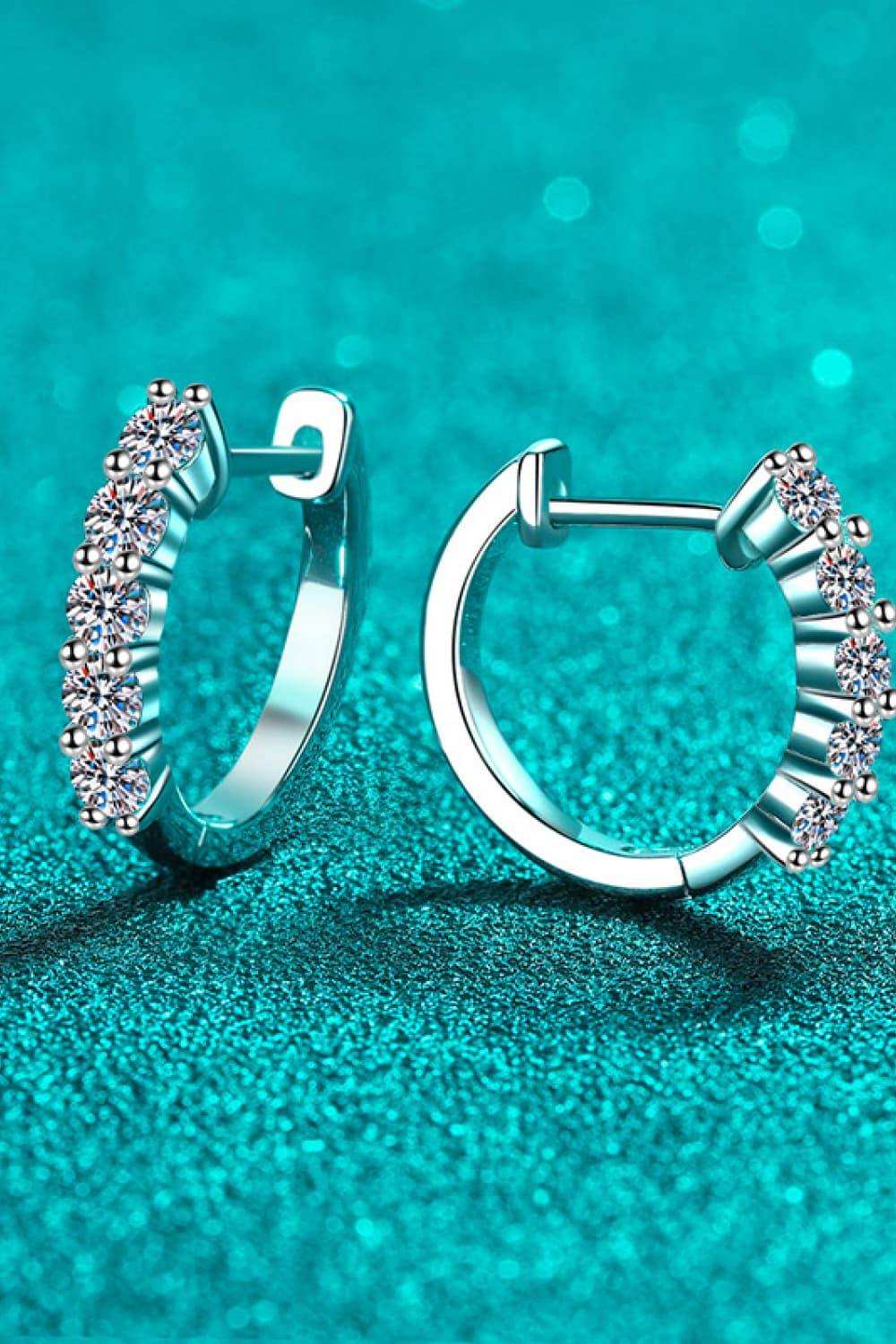 1 Carat Moissanite Hoop Earrings - Trendsi - Flyclothing LLC