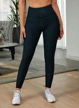 Textured High Waist Active Leggings - Trendsi - Flyclothing LLC