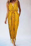 Striped Contrast Tie Ankle Spaghetti Strap Jumpsuit - Trendsi - Flyclothing LLC