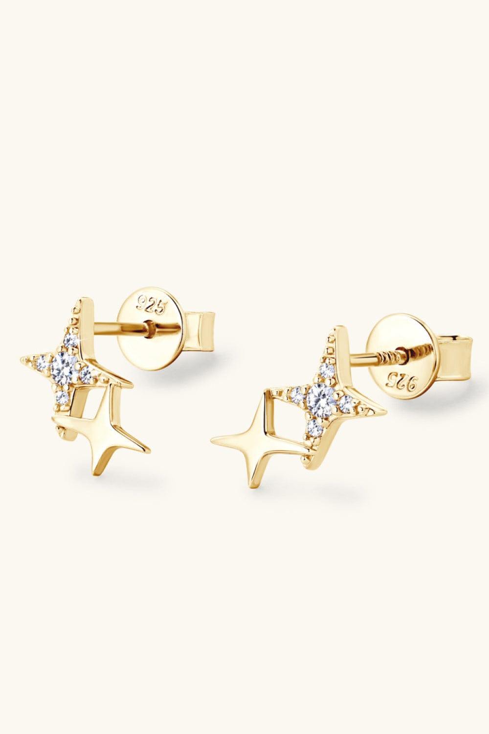 Moissanite 925 Sterling Silver Star Shape Earrings - Trendsi