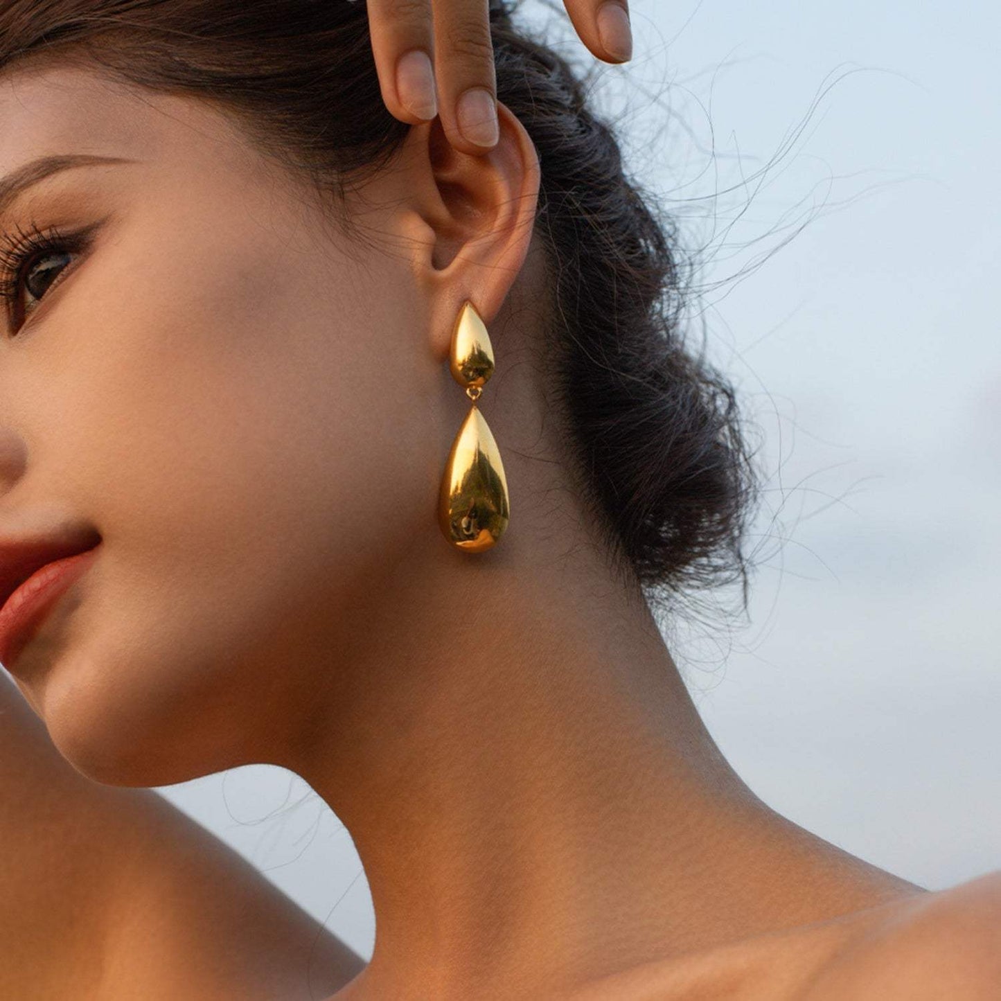 Stainless Steel Dangle Earrings - Trendsi - Flyclothing LLC