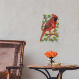 Cardinal on Branch, Painted Haitian Steel Drum Wall Art - Haitian Artisans - Flyclothing LLC