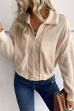 Zip-Up Sherpa Collared Neck Jacket with Pockets - Trendsi - Flyclothing LLC