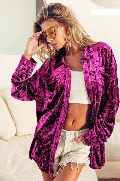 BiBi Button Up Long Sleeve Shirt - Trendsi - Flyclothing LLC