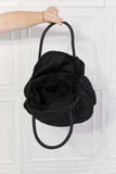 Justin Taylor Beach Date Straw Rattan Handbag in Black - Trendsi - Flyclothing LLC