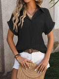 Button Up Short Sleeve Shirt - Trendsi - Flyclothing LLC