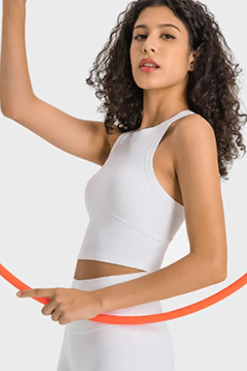 Racerback Cropped Sports Tank - Trendsi - Flyclothing LLC