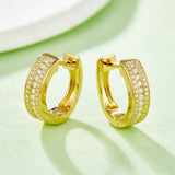 Moissanite 925 Sterling Silver Huggie Earrings - Trendsi
