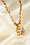 18K Gold Plated Inlaid Rhinestone Pendant Necklace - Trendsi - Flyclothing LLC
