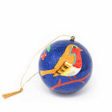Handpainted Fox & Bird Ornaments, Set of 2 - Asha Handicrafts - Flyclothing LLC