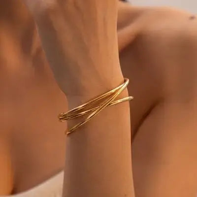 Minimalist Stainless Steel Cuff Bracelet - Trendsi - Flyclothing LLC