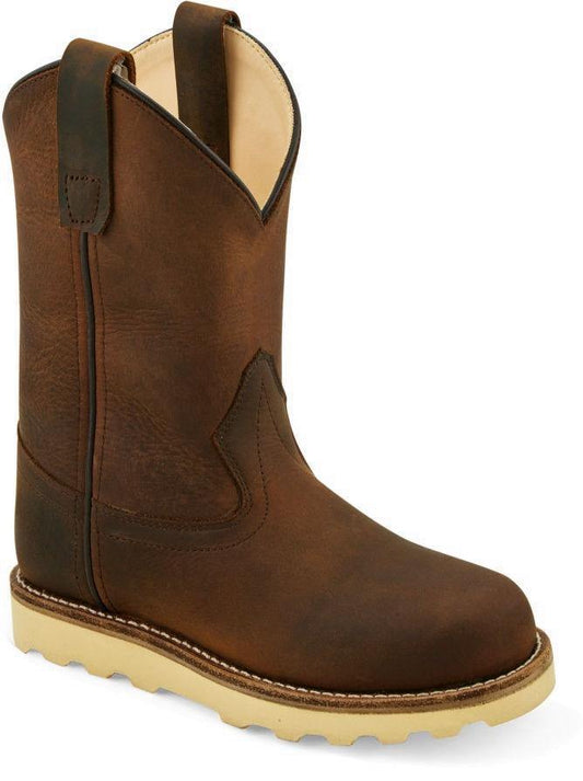 Old West Brown Childrens Round Toe Boots - Old West
