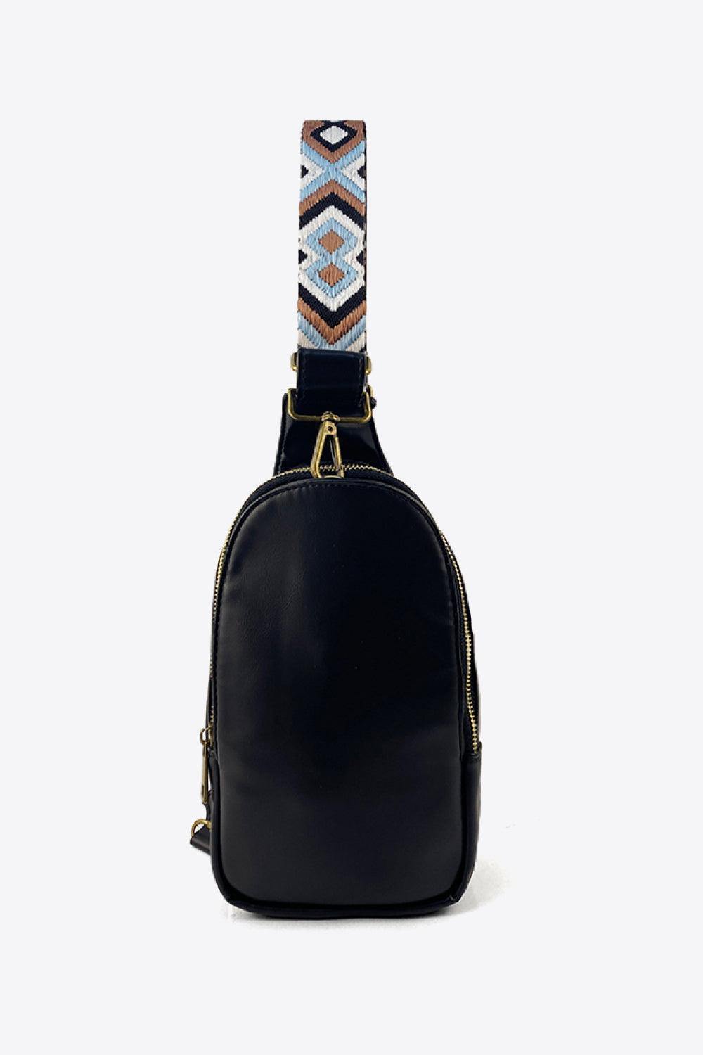 Adjustable Strap PU Leather Sling Bag - Trendsi