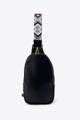 Adjustable Strap PU Leather Sling Bag - Trendsi