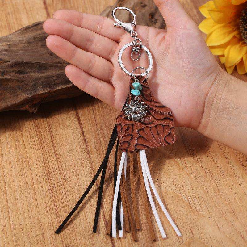 Turquoise Fringe Detail Key Chain - Trendsi - Flyclothing LLC