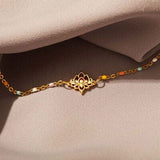 Lotus Shape 18K Gold-Plated Bead Bracelet - Trendsi
