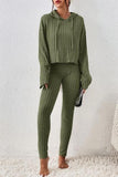 Lettuce Hem Dropped Shoulder Hooded Top and Pants Set - Trendsi