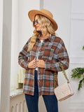 Plaid Collared Shirt Jacket - Trendsi - Flyclothing LLC