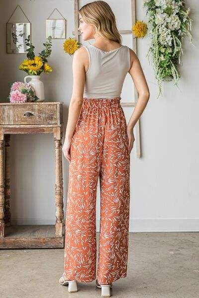 Heimish Full Size Printed Tied Straight Casual Pants - Trendsi - Flyclothing LLC
