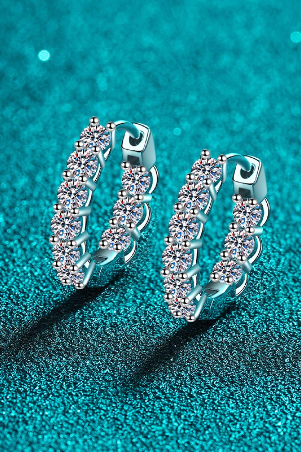 1.8 Carat Moissanite Hoop Earrings - Trendsi