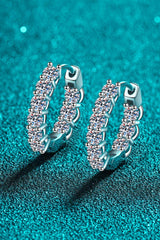 1.8 Carat Moissanite Hoop Earrings - Trendsi