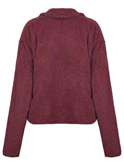 Plush Open Front Dropped Shoulder Jacket - Trendsi - Flyclothing LLC