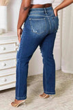 Judy Blue Full Size Mid Rise Hand Sand & Destroy Bootcut Jeans - Trendsi - Flyclothing LLC
