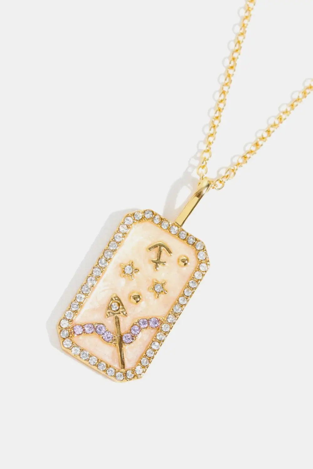 Rhinestone Constellation Pendant Copper Necklace - Trendsi - Flyclothing LLC