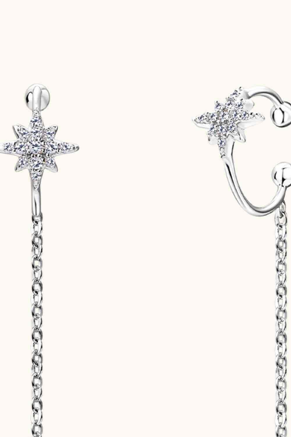 Moissanite 925 Sterling Silver Threader Earrings - Trendsi - Flyclothing LLC
