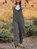 Double Take Full Size Sleeveless V-Neck Pocketed Jumpsuit - Trendsi - Flyclothing LLC