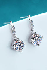 1 Carat Moissanite Drop Earrings - Trendsi