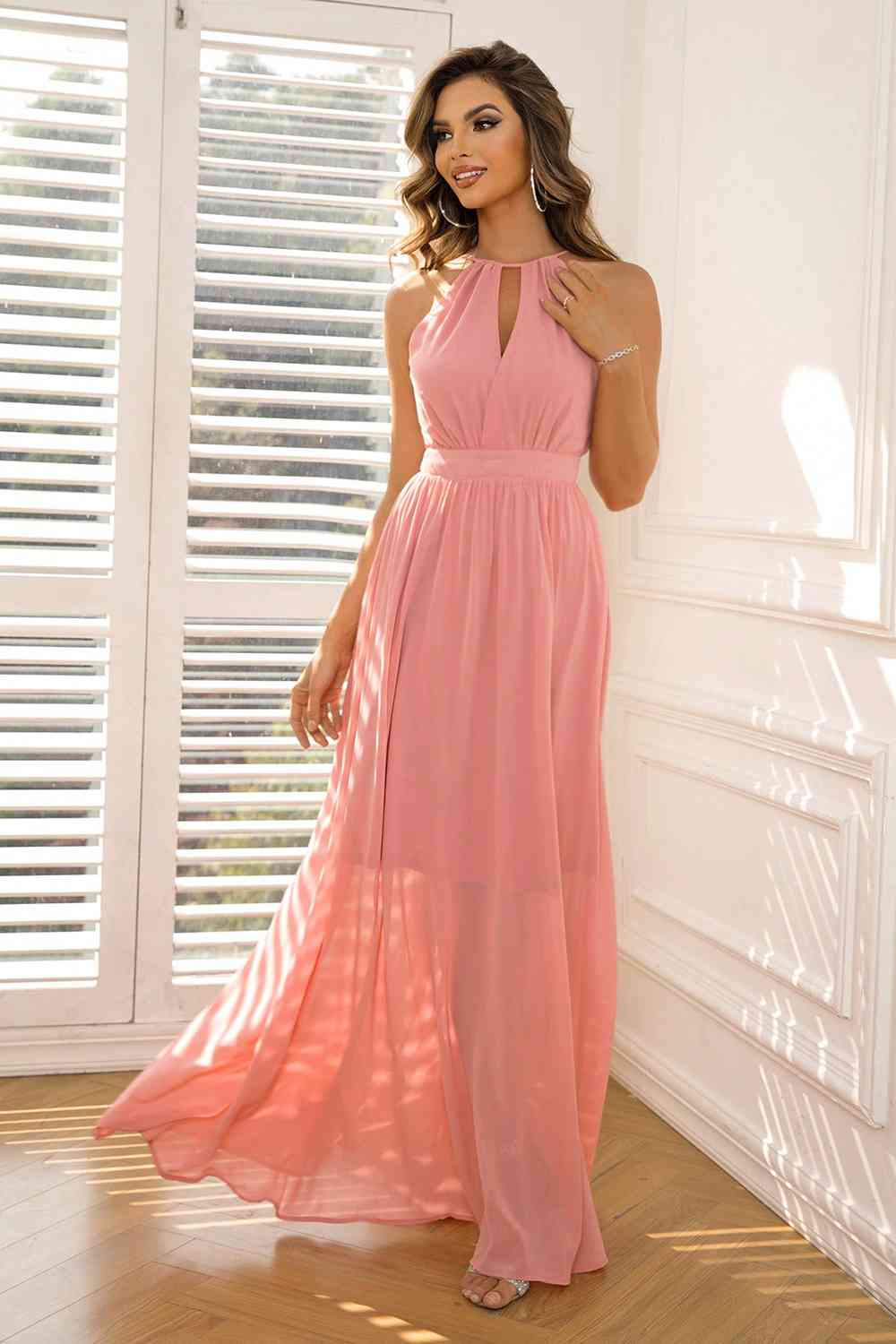 Tied Cutout Sleeveless Maxi Dress - Trendsi - Flyclothing LLC