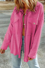 Pocketed Button Up Droppped Shoulder Jacket - Trendsi - Flyclothing LLC